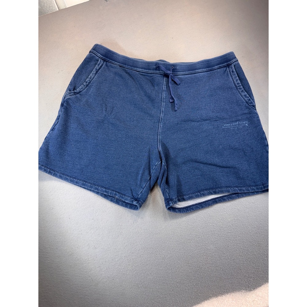 Vineyard Vines Mens XT Blue Cotton French Terry Sweat Shorts Indigo Faded XTall